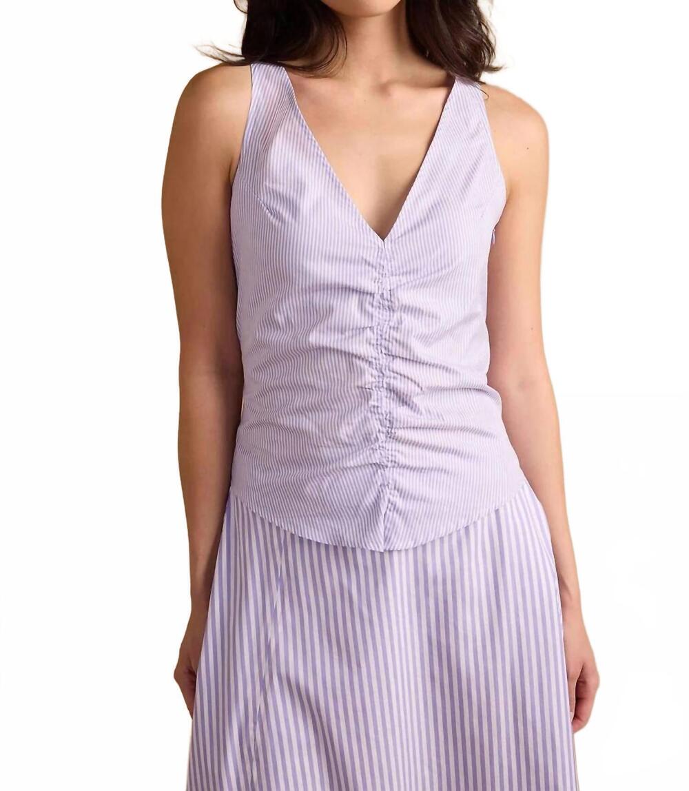 NEW THOMAS & LOURDES louanne top in lavender stripe